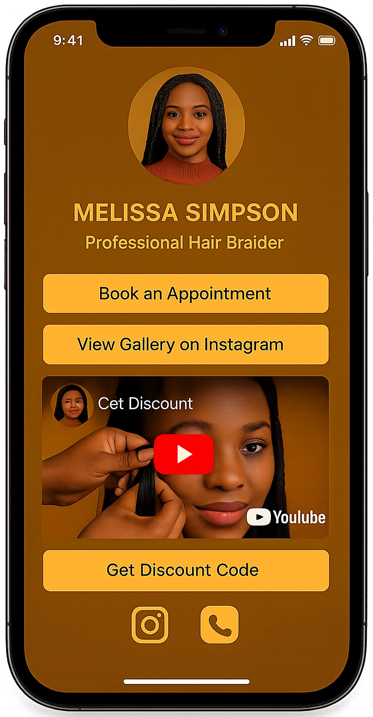 Professional hair braider booking and discount options