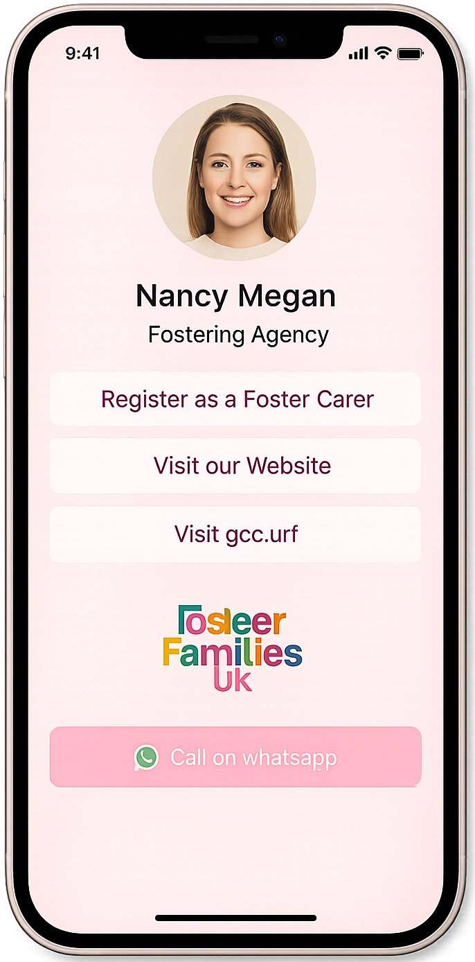 Fostering agency contact options on mobile interface.